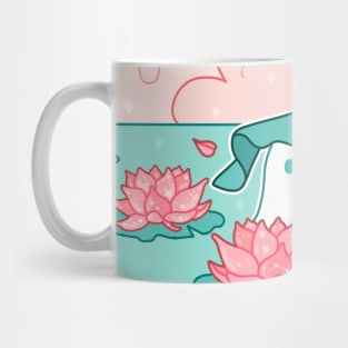 A ghost and a frog in a pond Mug